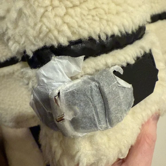 NWT ZARA SHEARLING BIKER JACKET SIZE SMALL - Picture 6 of 12